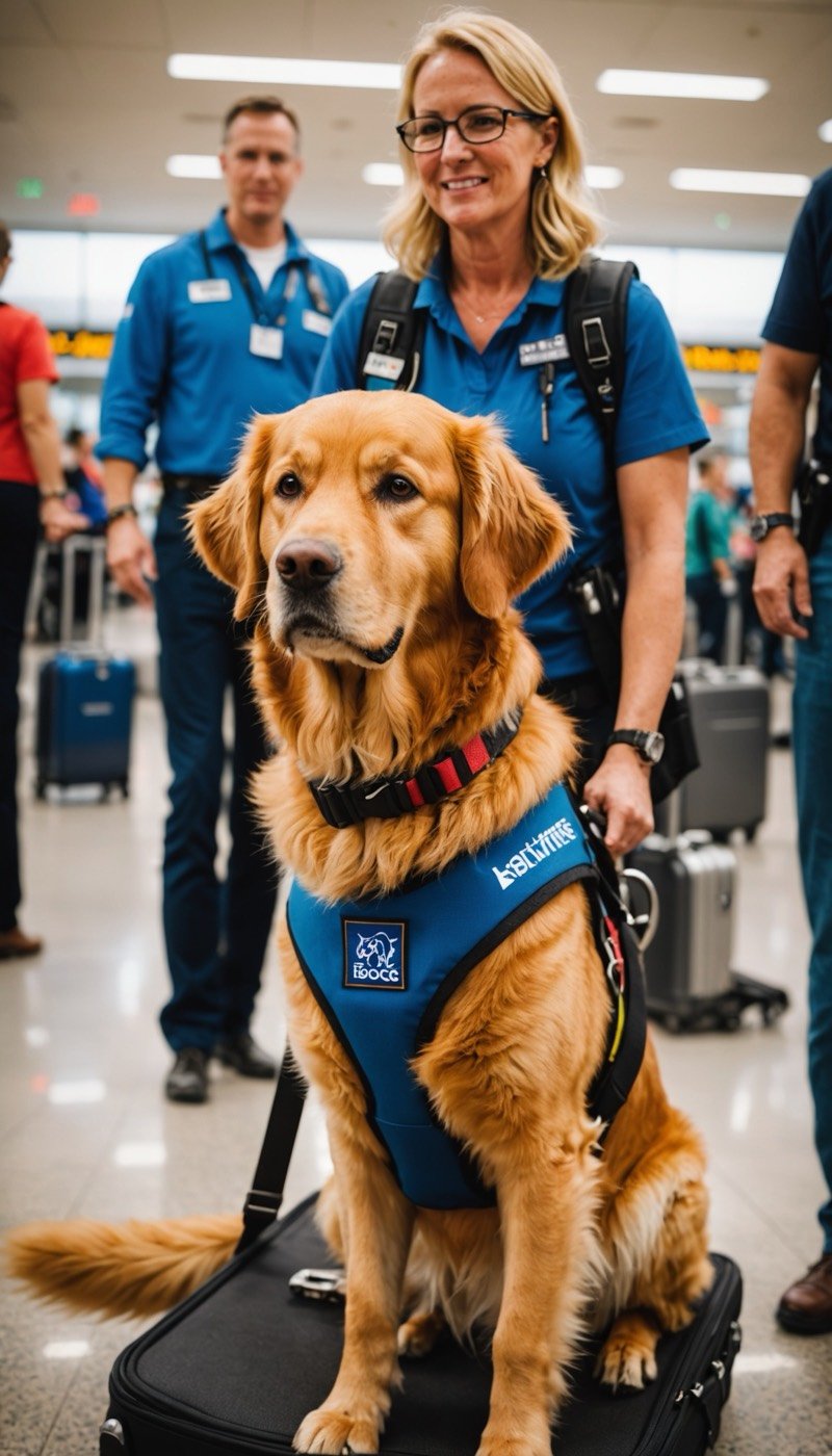 Perro de asistencia junto a su dueño